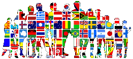 inernational flags on people